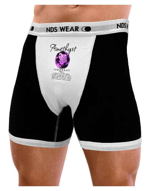 Birthstone Amethyst Mens Boxer Brief Underwear