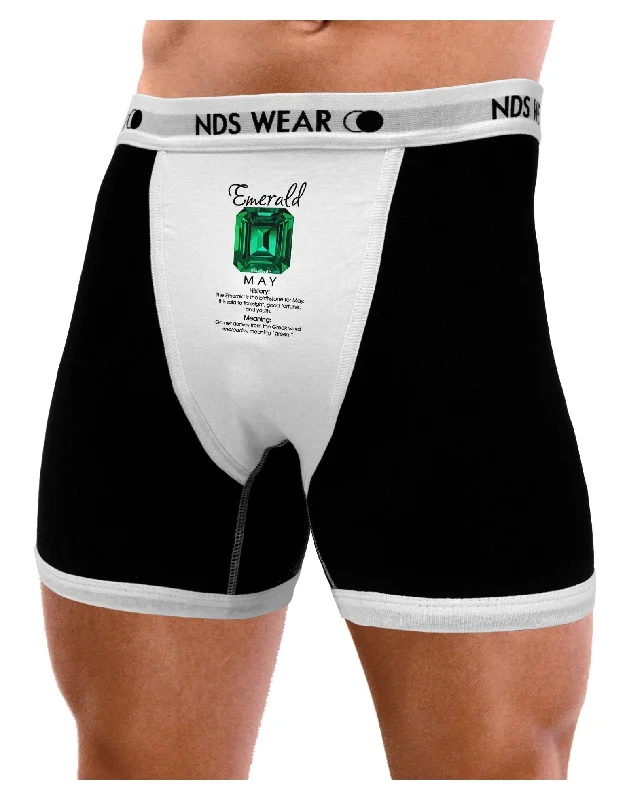 Birthstone Emerald Mens Boxer Brief Underwear