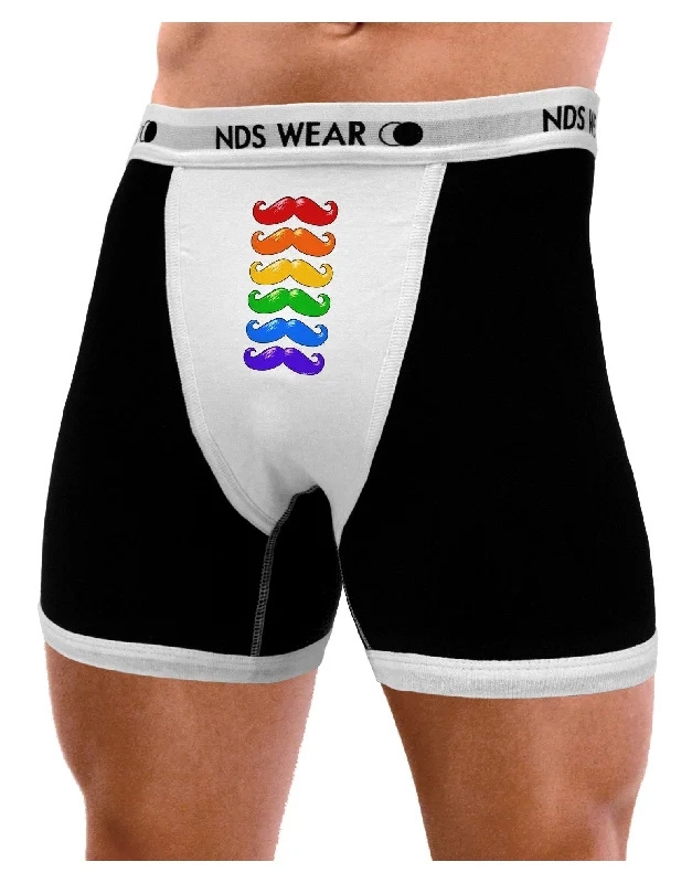 Colorful Rainbow Mustaches Mens Boxer Brief Underwear