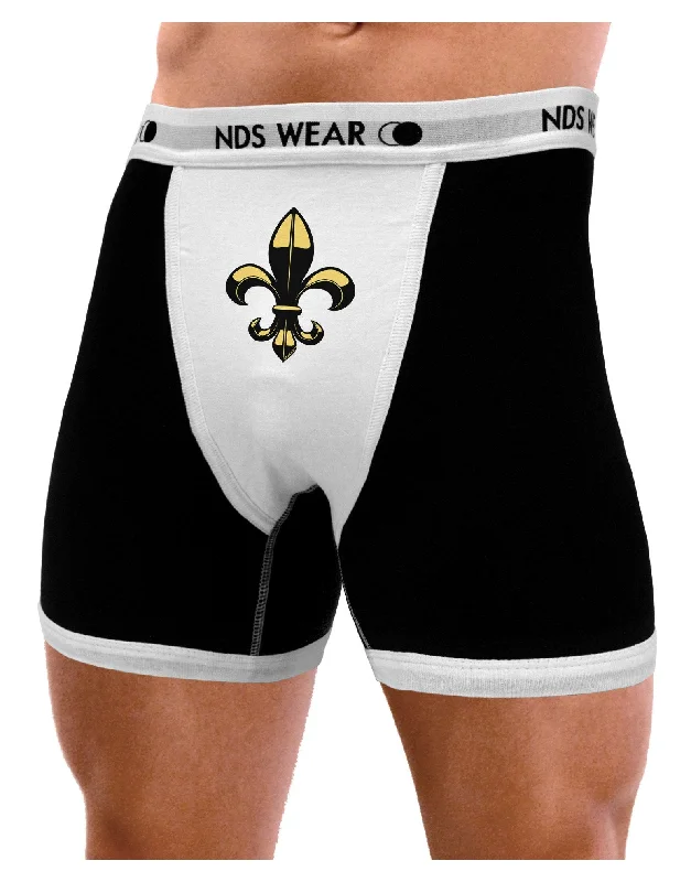 Golden Fleur de Lis Mens Boxer Brief Underwear