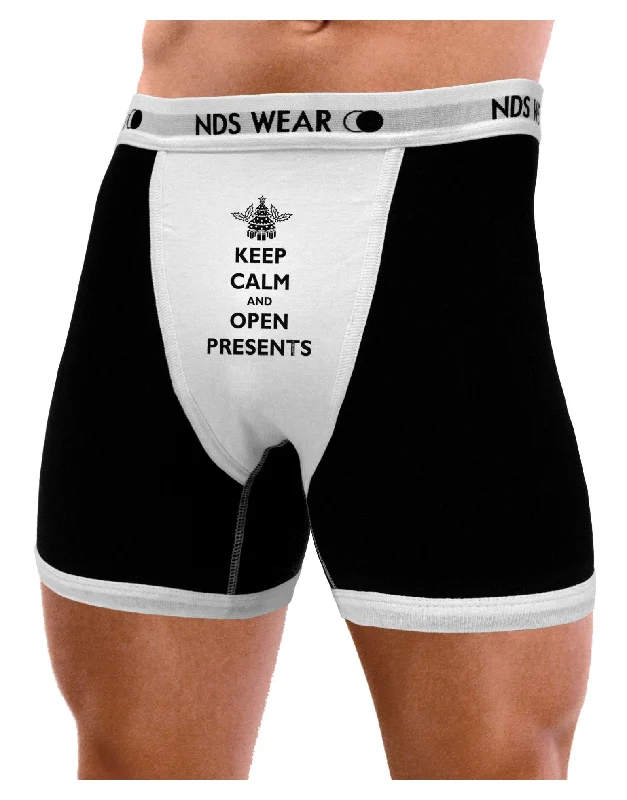 Keep Calm and Open Presents Christmas Mens Boxer Brief Underwear