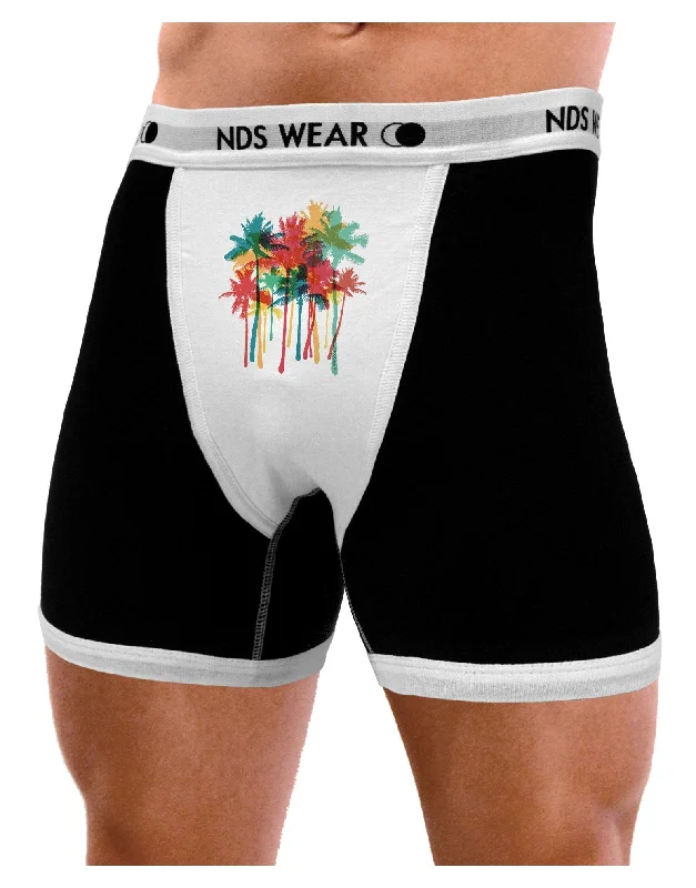 Paint Splash Palm Trees Mens Boxer Brief Underwear