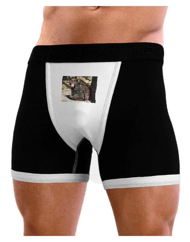 Sad Black Bear Mens Boxer Brief Underwear