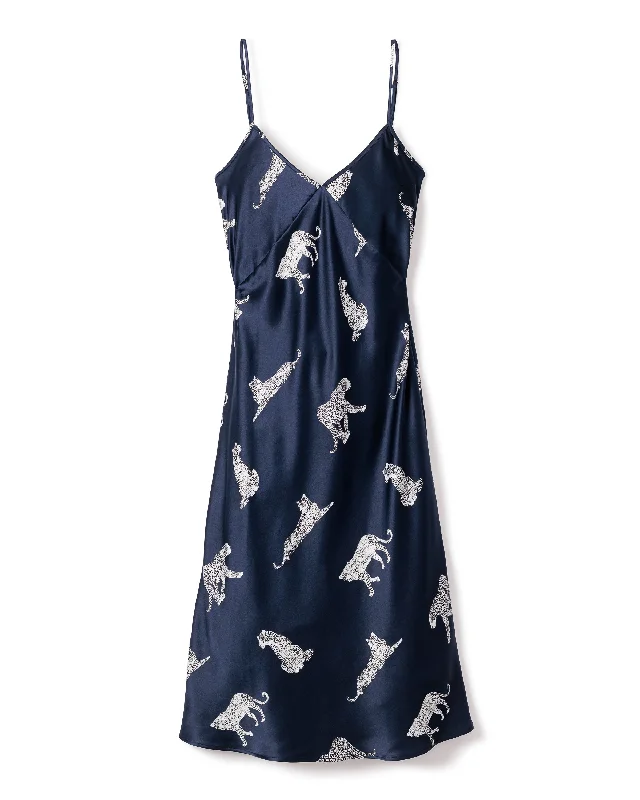 Women’s Silk Cosette Nightgown in Panthère de Nuit