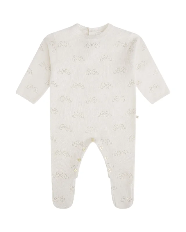 Angel Wing Cashmere Pointelle Sleepsuit