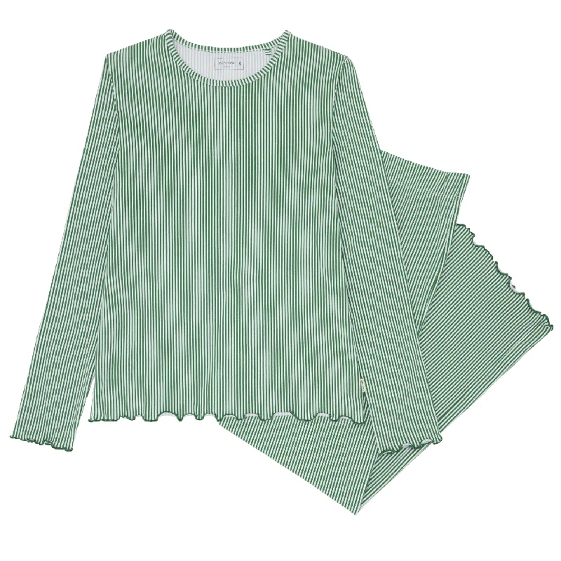 Women’s Hunter Green Stripe Pima Pajamas Set