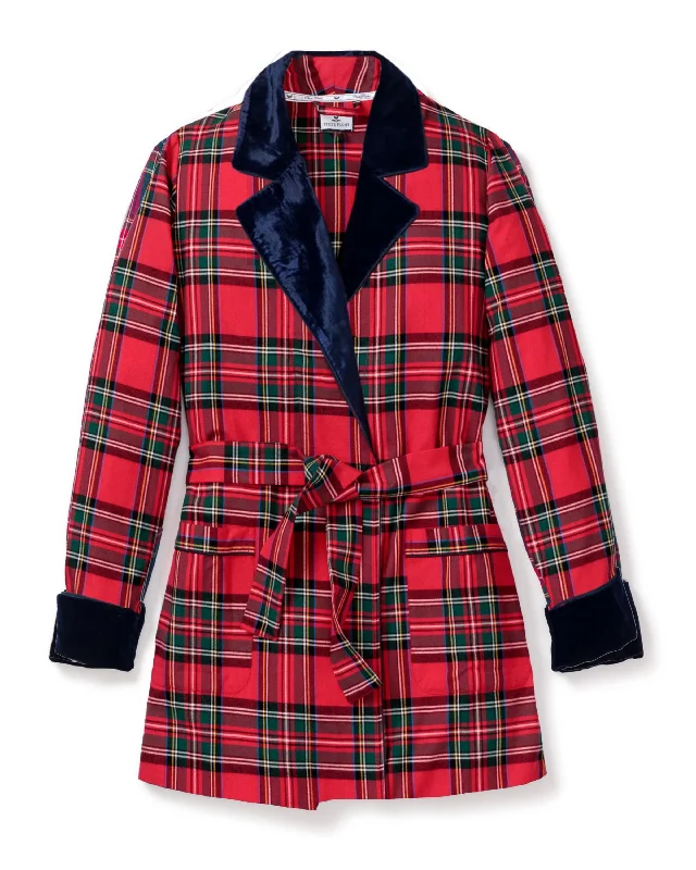 Women’s Imperial Tartan Short Robe with Velvet Trim