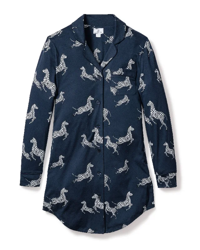 Women’s Pima Nightshirt in Zèbre de Nuit