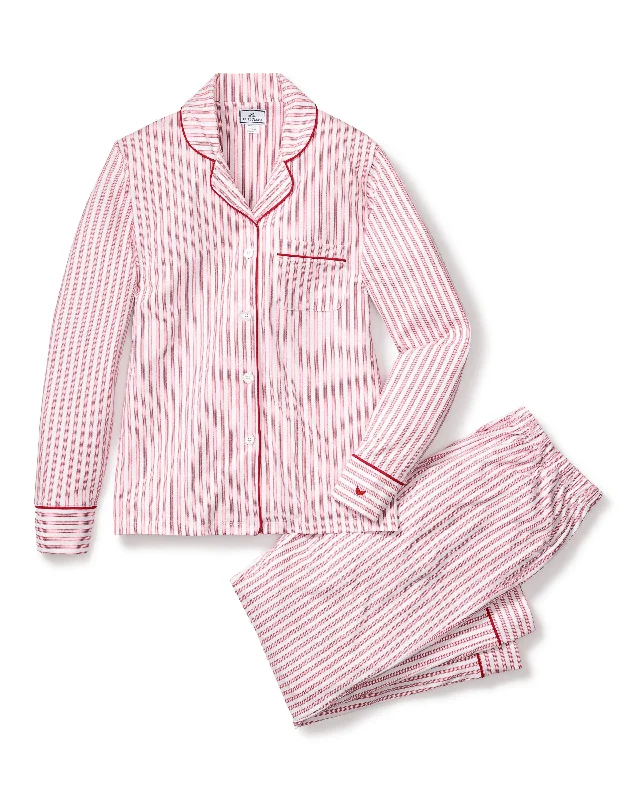 Women’s Pima Pajama Set in Antique Red Ticking