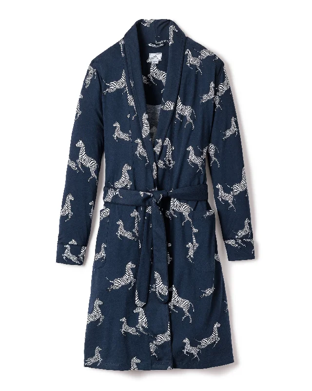 Women’s Pima Robe in Zèbre de Nuit