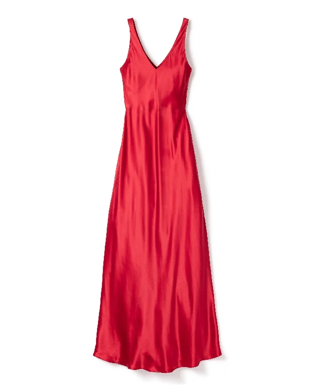 Women’s Silk Long Slip in Bordeaux