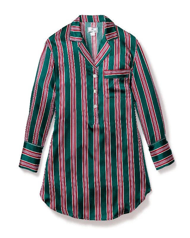 Women’s Silk Nightshirt in Lancaster Stripe