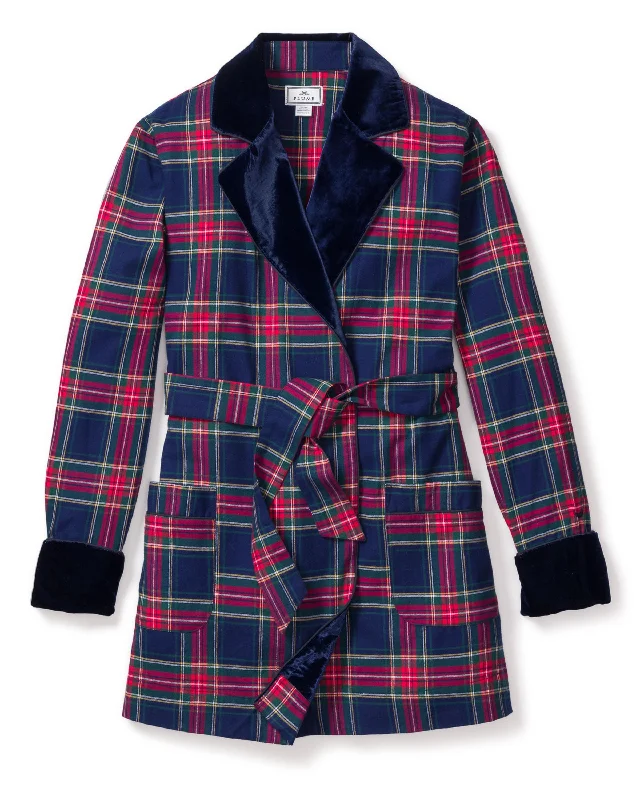 Women’s Windsor Tartan Car Coat with Velvet Trim