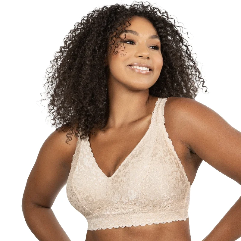 PARFAIT Adriana P5482 Women's Curvy and Full Bust Supportive Wire-free Lace Bra  - Bare