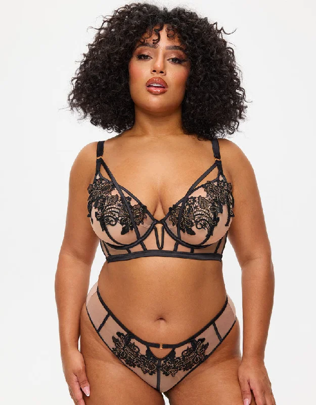 Ann Summers Enticement Plunge Bra Black/Latte