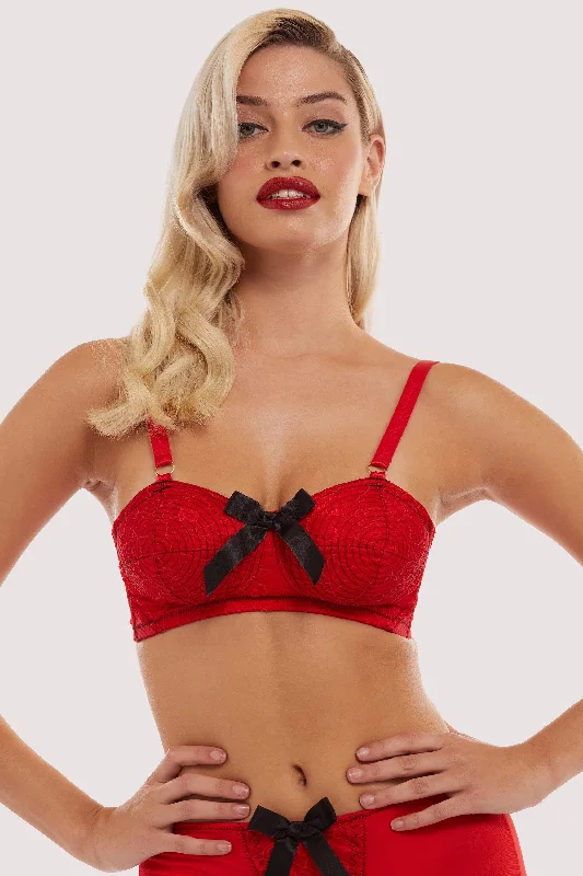 Elsie Spiral Stitch Bullet Bra Red