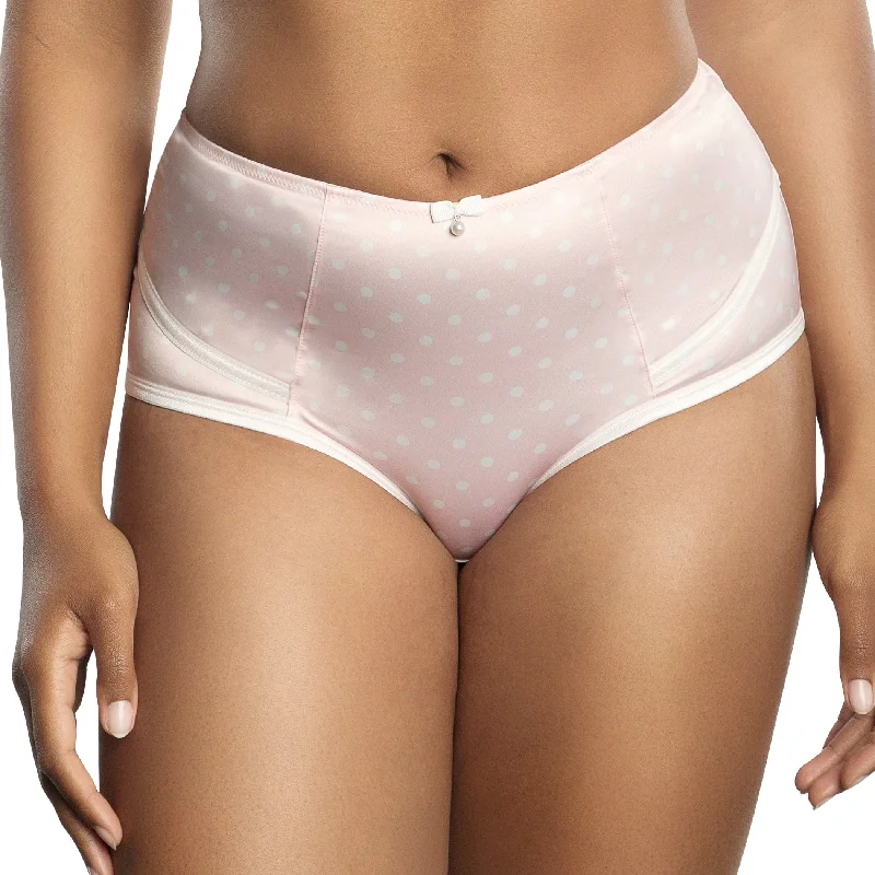 PARFAIT Charlotte 6917 Women's Full Figured Curvy High Waist Brief Vintage  - Petal Pink Dot