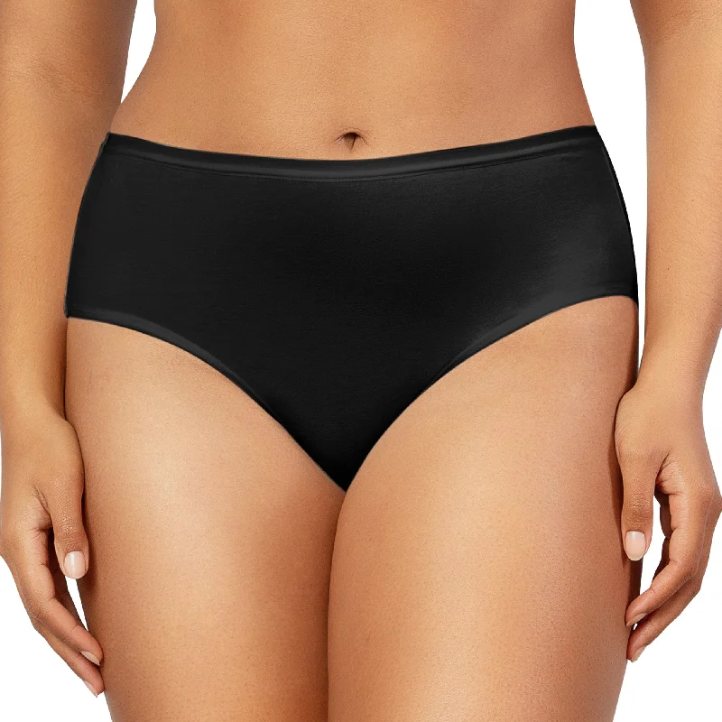 PARFAIT Cozy Brief PP5032 Cotton Like Fabric Full Coverage  - Black