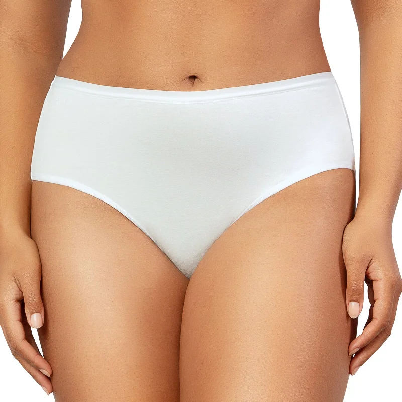 PARFAIT Cozy Brief PP5032 Cotton Like Fabric Full Coverage  - Pearl White