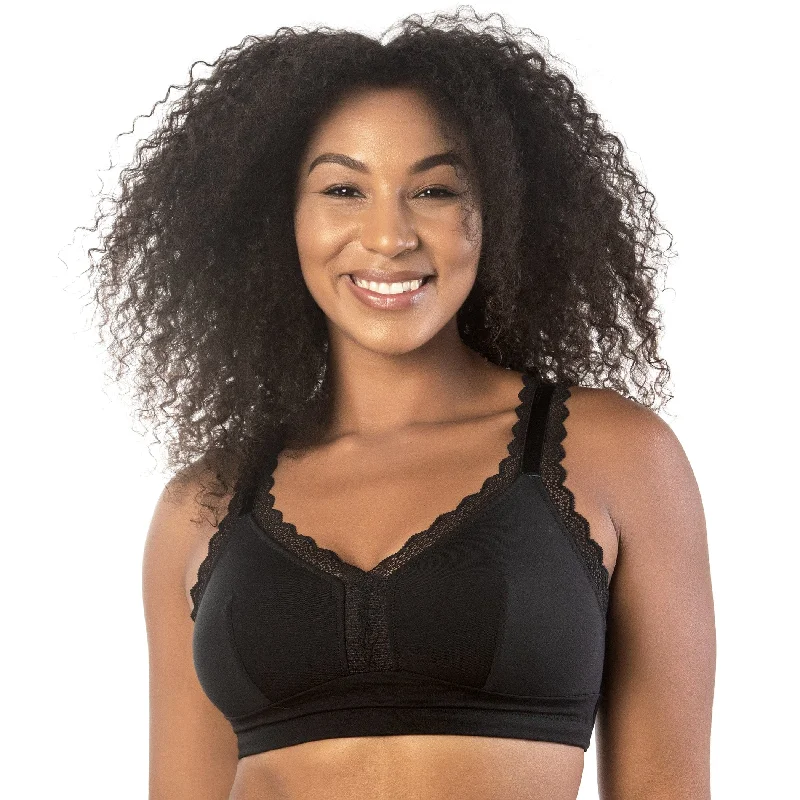 PARFAIT Dalis P5641 Women's Full Busted and Curvy Wire Free Bralette  - Black