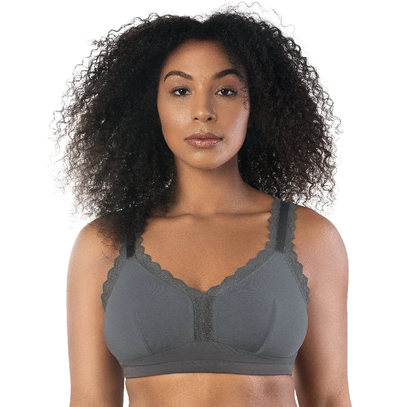 PARFAIT Dalis P5641 Women's Full Busted and Curvy Wire Free Bralette  - Charcoal