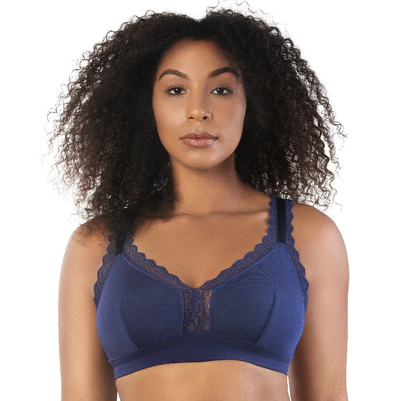 PARFAIT Dalis P5641 Women's Full Busted and Curvy Wire Free Bralette  - Navy