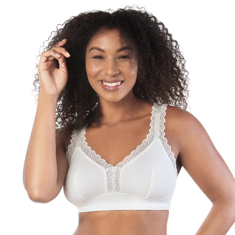 PARFAIT Dalis P5641 Women's Full Busted and Curvy Wire Free Bralette  - Pearl White