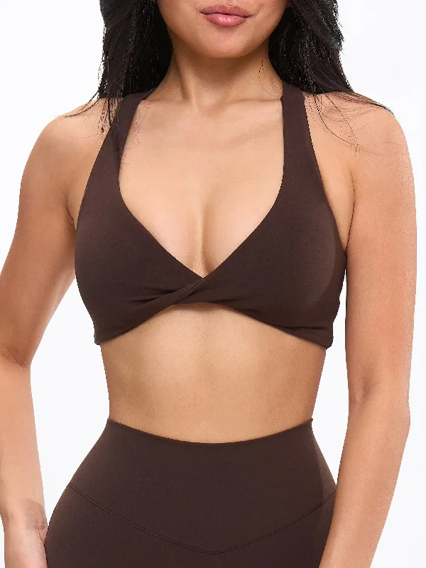 Double Twist Sports Bra - Cold Brew