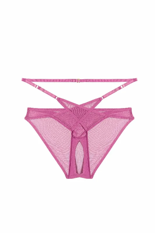 Eddie Pink Crossover Wrap Crotchless Brazilian Brief