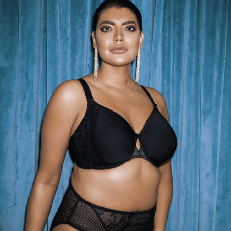 Elomi Charley UW Bandless Spacer Molded Bra in Black EL4383