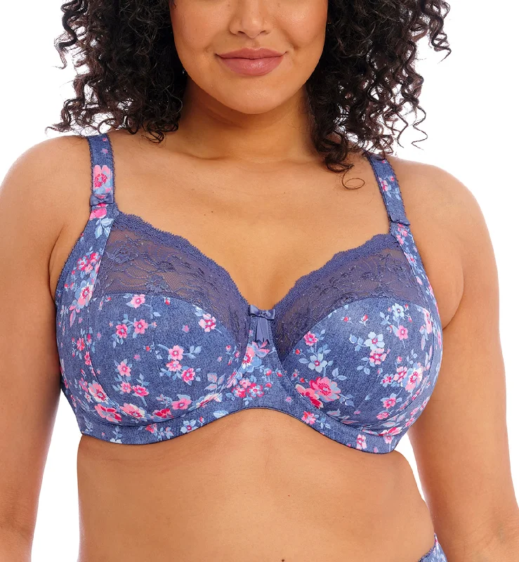 Elomi Morgan Stretch Lace Banded Underwire Bra (4110) - Denim Floral