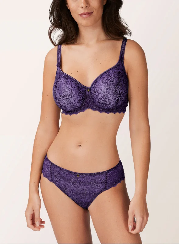 Empreinte Cassiopee Seamless Embroidery Underwire Bra - Dark Purple