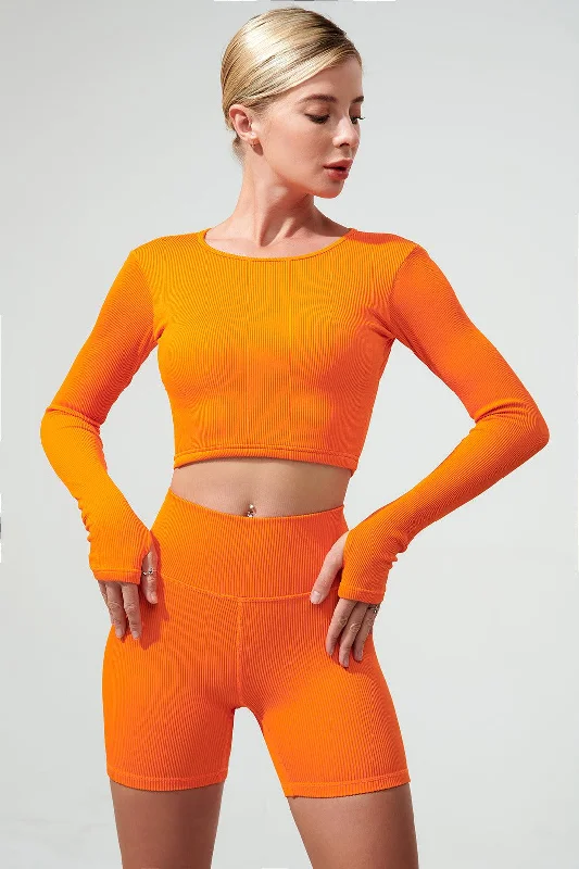 Fendy Long Sleeve Top - Tangerine