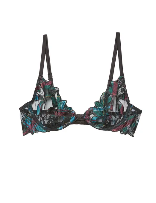 Fleur du Mal Lily Embroidery Plunge Balconette Bra