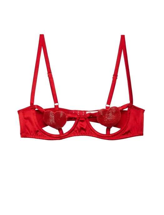 Fleur du Mal Queen of Hearts Balconette Bra