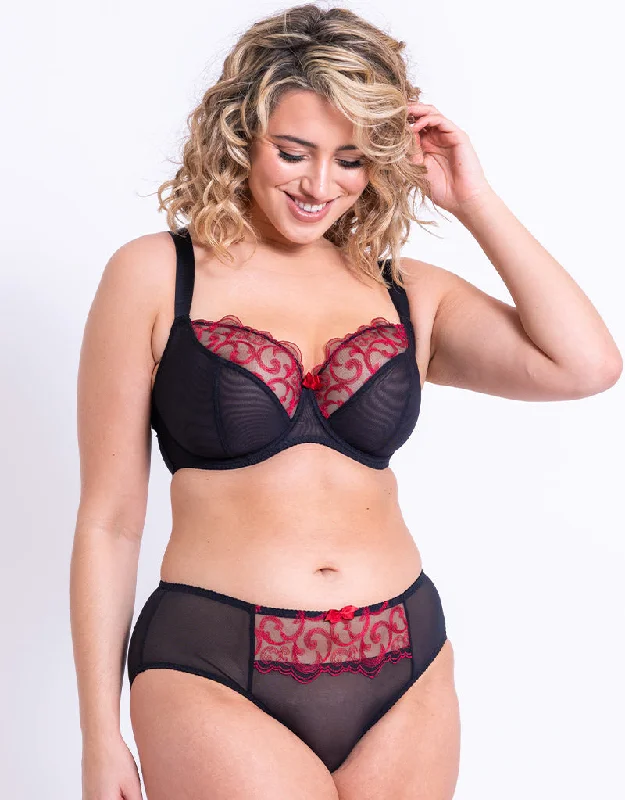 Flirtelle Alice Balcony Bra Black/Cherry