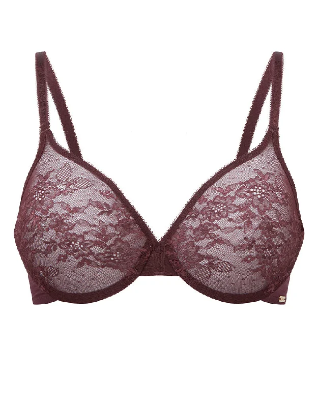 Gossard Glossies Lace Sheer Bra Fig