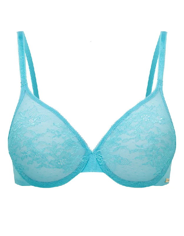 Gossard Glossies Lace Sheer Bra Turquoise