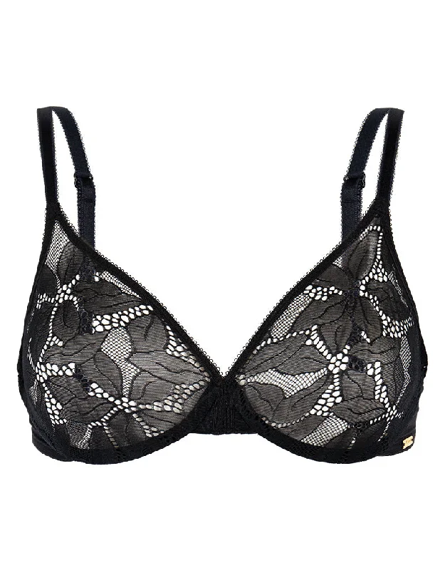 Gossard Glossies Lotus Sheer Bra Black