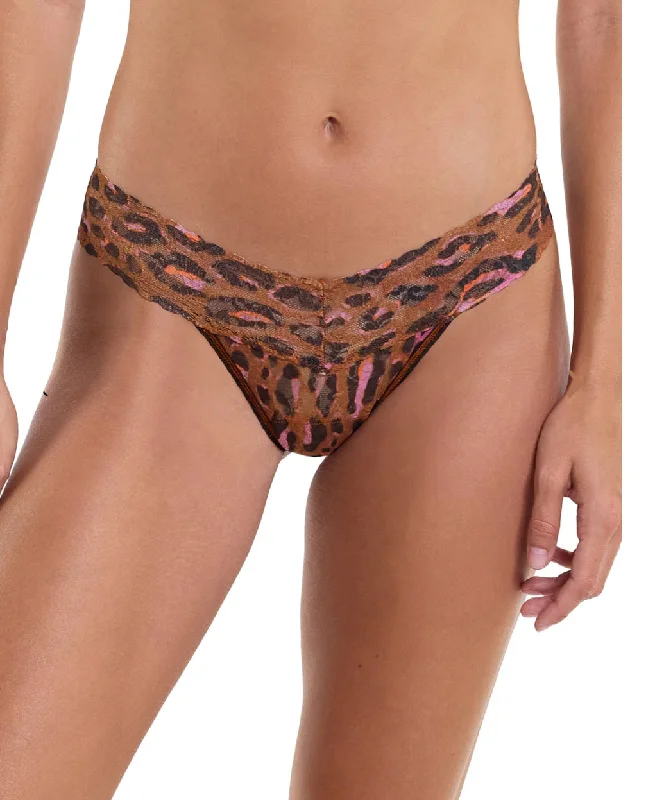 Hanky Panky Printed Low Rise Thong in Throwback (Brown)