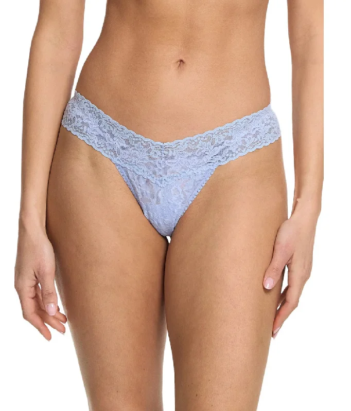 Hanky Panky Signature Lace Low Rise Thong in Clarity Blue