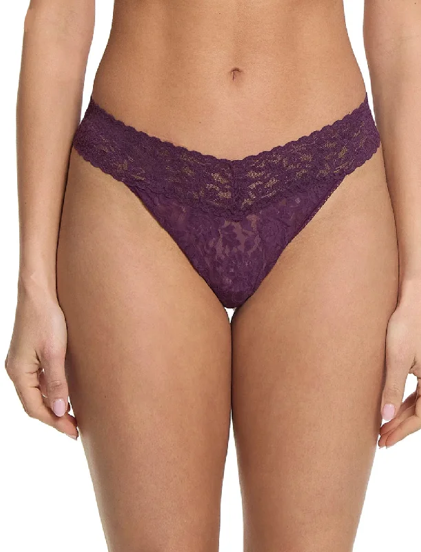 Hanky Panky Signature Lace Original Rise Thong in Stone Fruit Purple