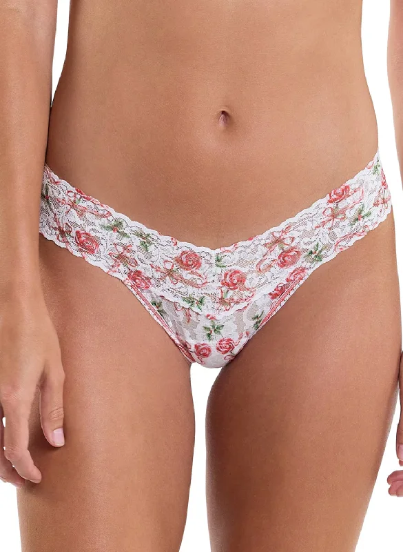 Signature Lace Something Sweet Printed Low Rise Thong