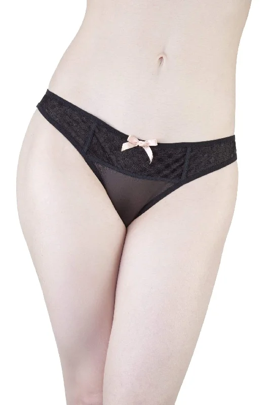 Isa Black Dot Mesh Net Brief