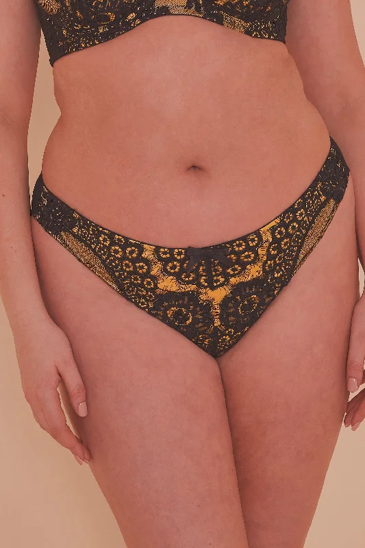 Jaquelina Mustard Contrast Brazilian Brief Curve