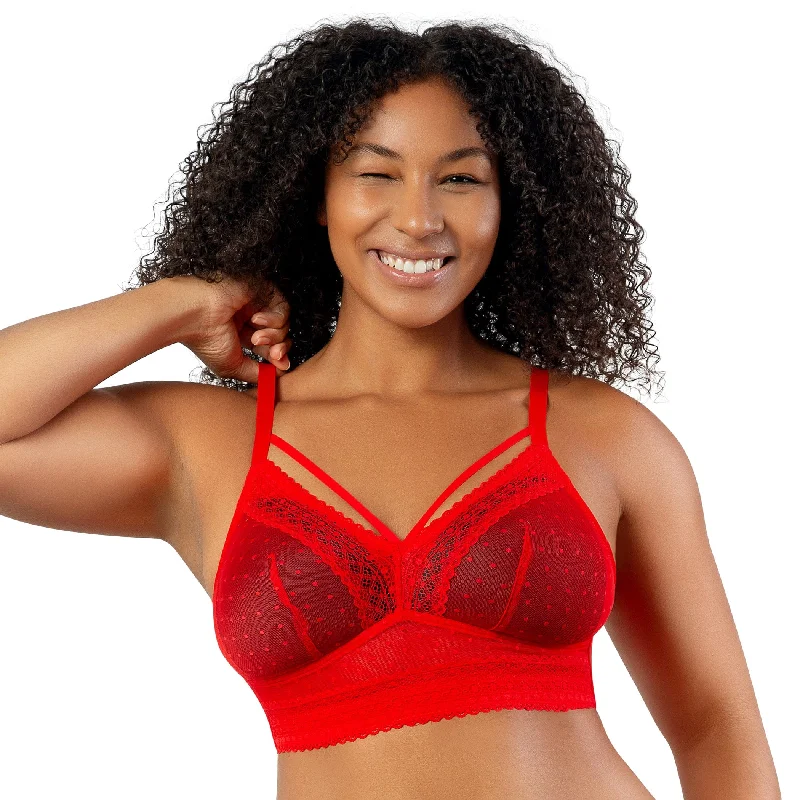 PARFAIT Mia Dot P6011 Women's Full Busted Lightly Padded Wire Free Bra - Racing Red