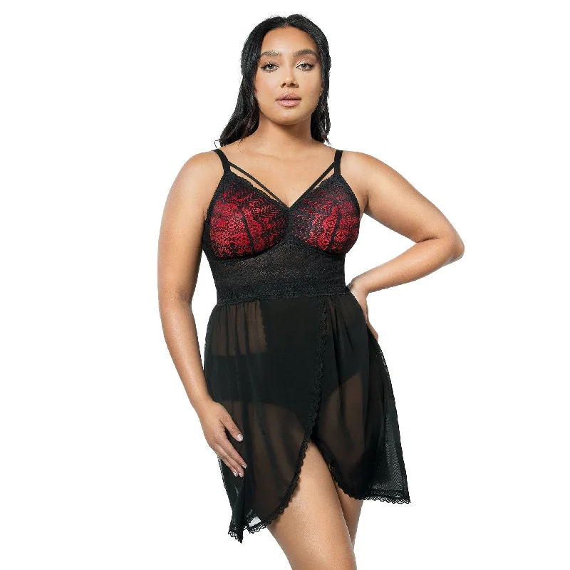 PARFAIT Mia Lace P5959 Women's Lingerie Wire-Free Chemise - Black