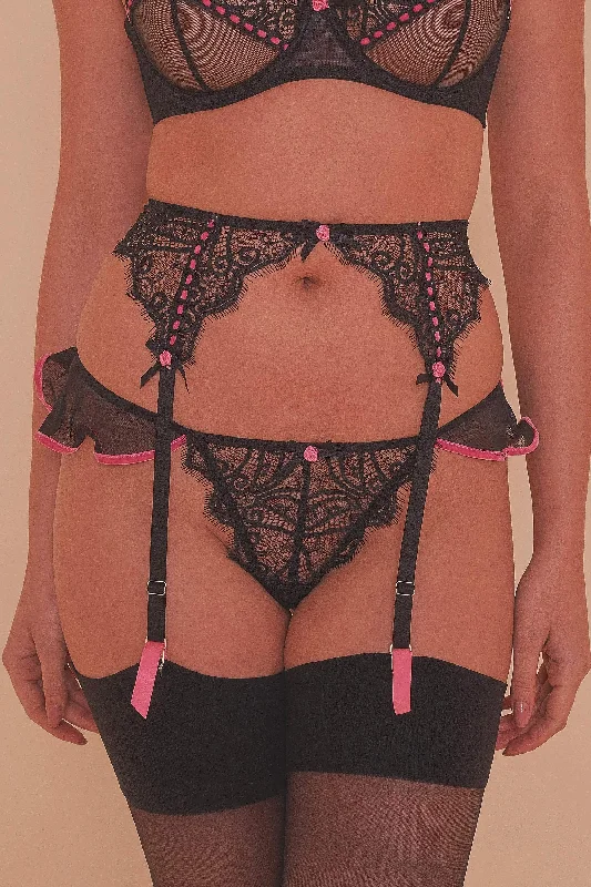 Monica Ribbon Slot Suspender Belt