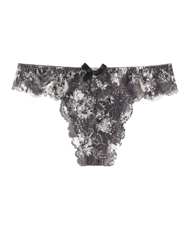 Monotone Flower Thong Panty