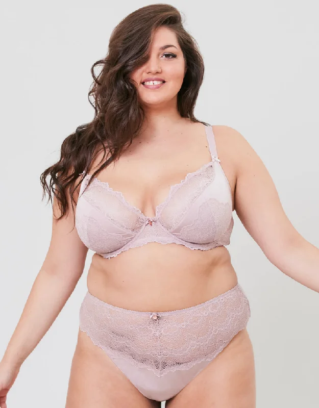 Oola Fan Lace Half Cup Bra Latte